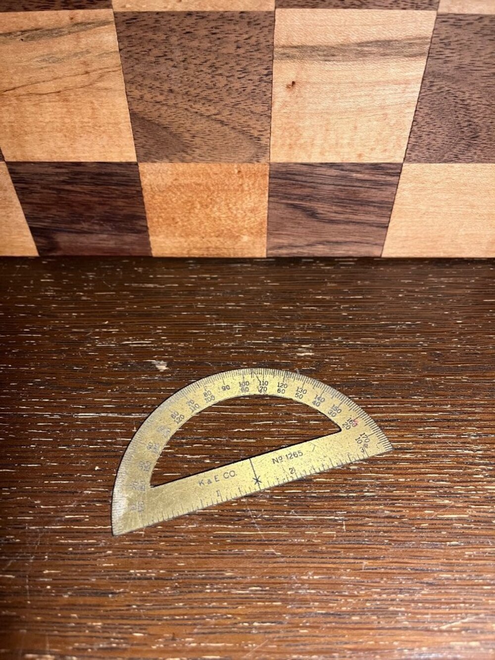 Vintage K & E Brass Protractor A520